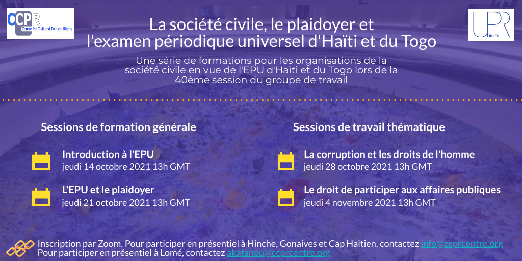 La société civile, le plaidoyer et l'examen périodique universel d'Haïti et du Togo